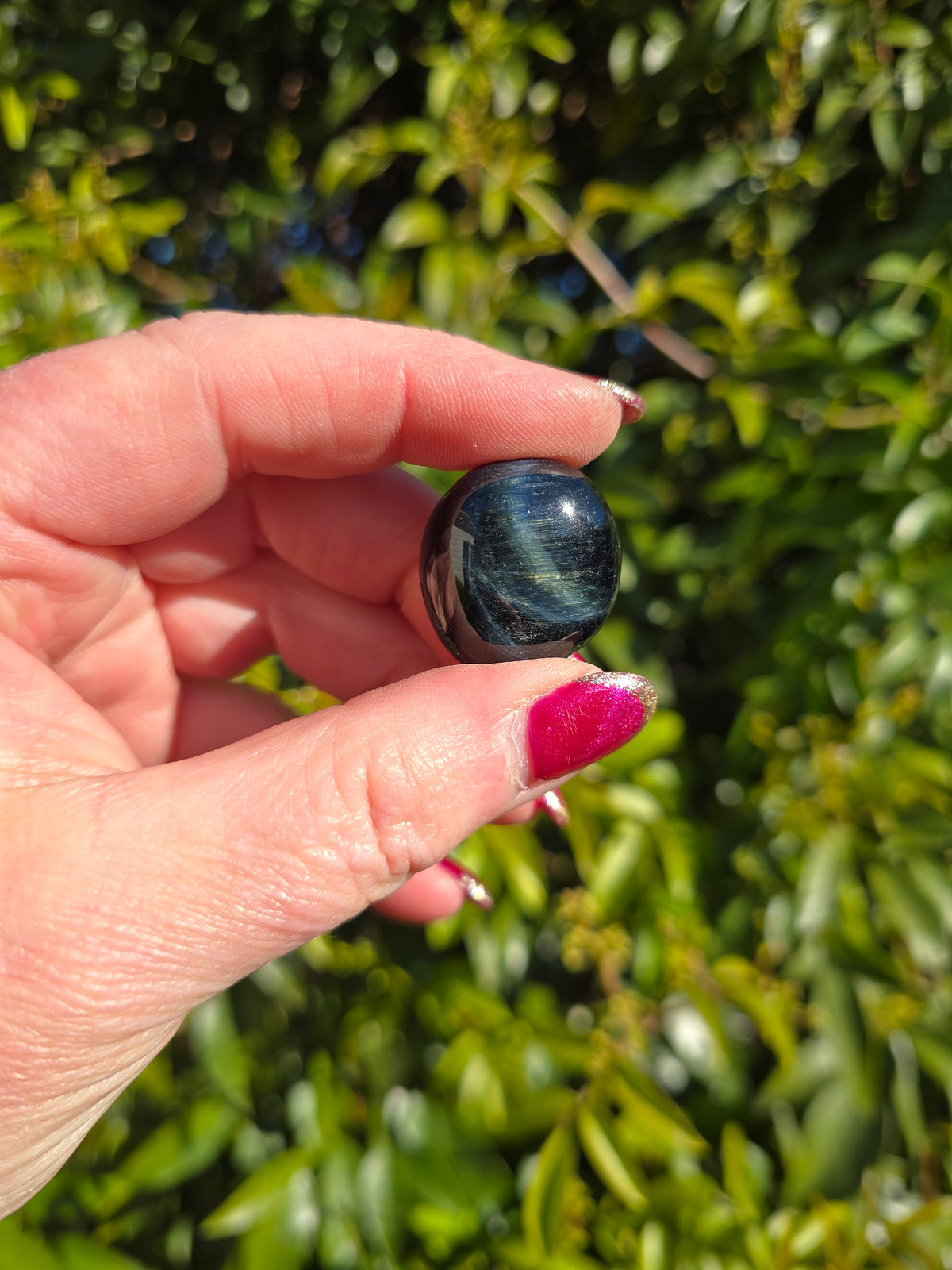 Blue Tigers Eye Tumbled Stone | A Grade
