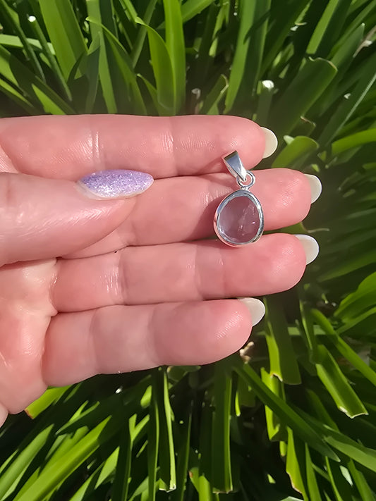 Blue Topaz | Rose Cut Sterling Silver Pendant E