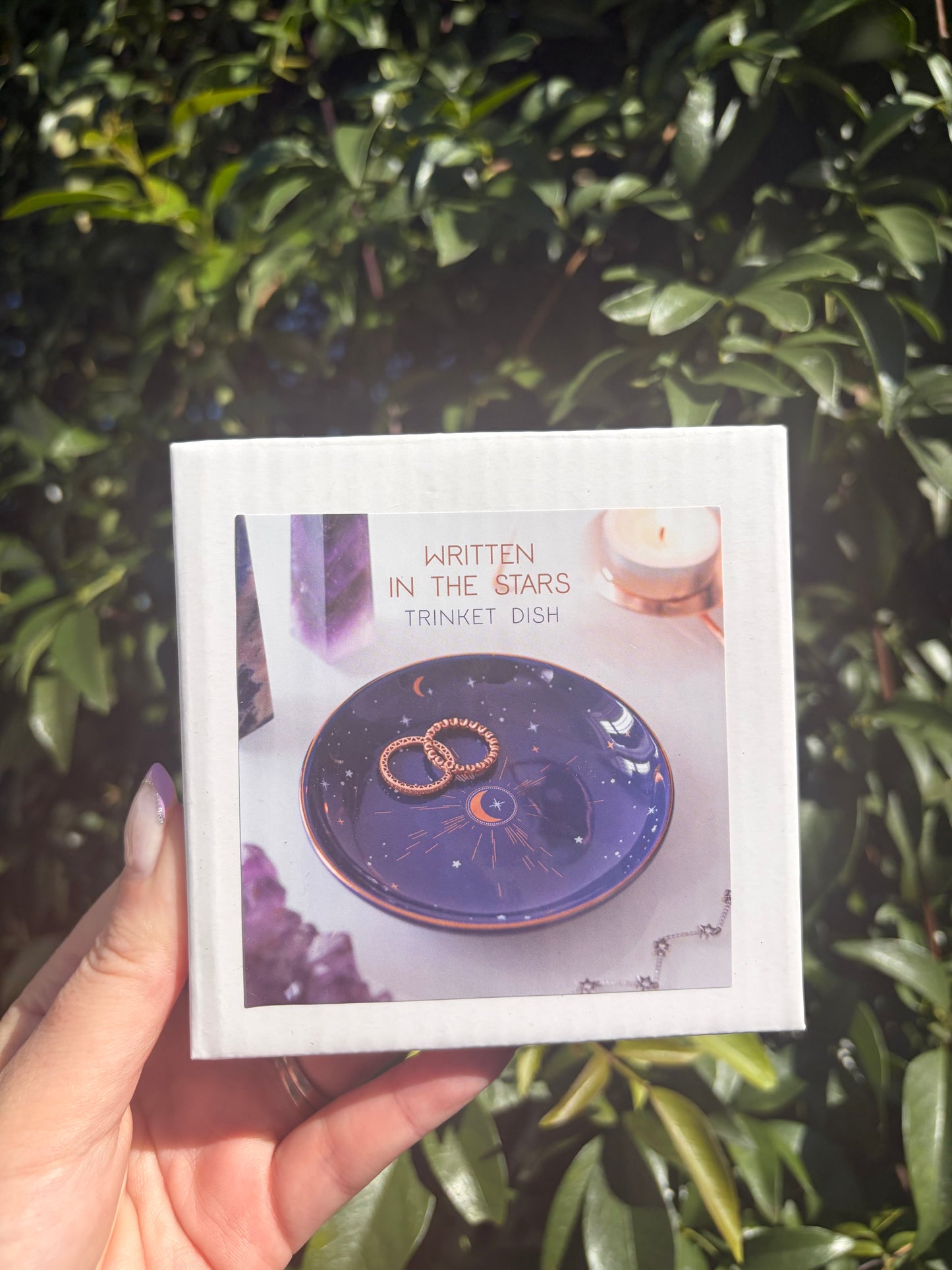 Ceramic Blue Crescent Moon Trinket Dish