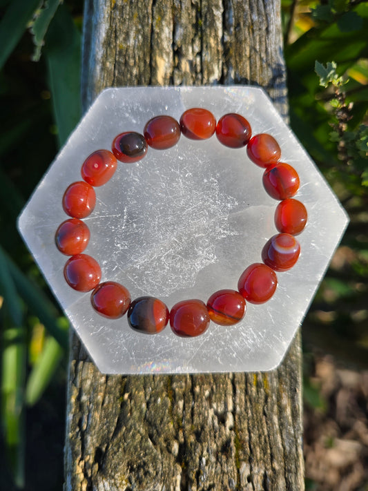 Carnelian | Nugget Bead Bracelet 8mm