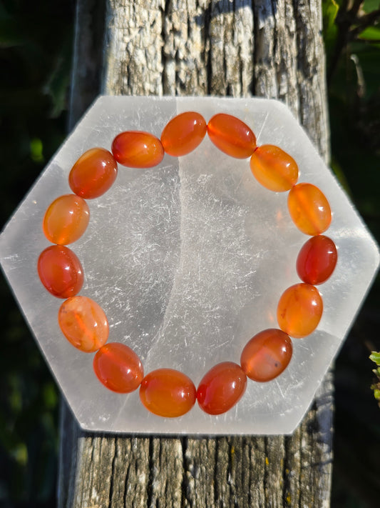 Carnelian | Large Nugget Bead Bracelet