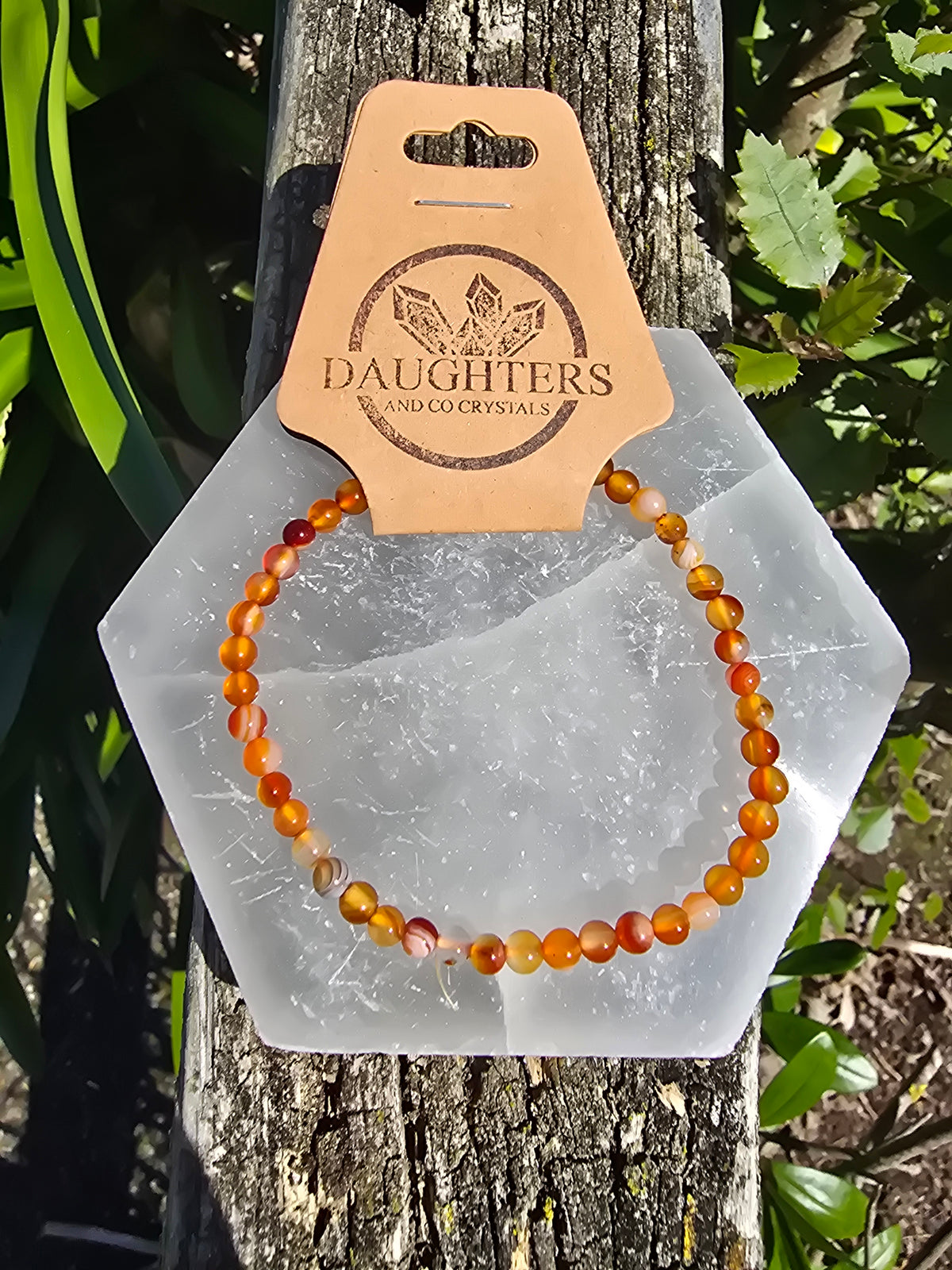 Carnelian | Round Bead Bracelet 4 mm