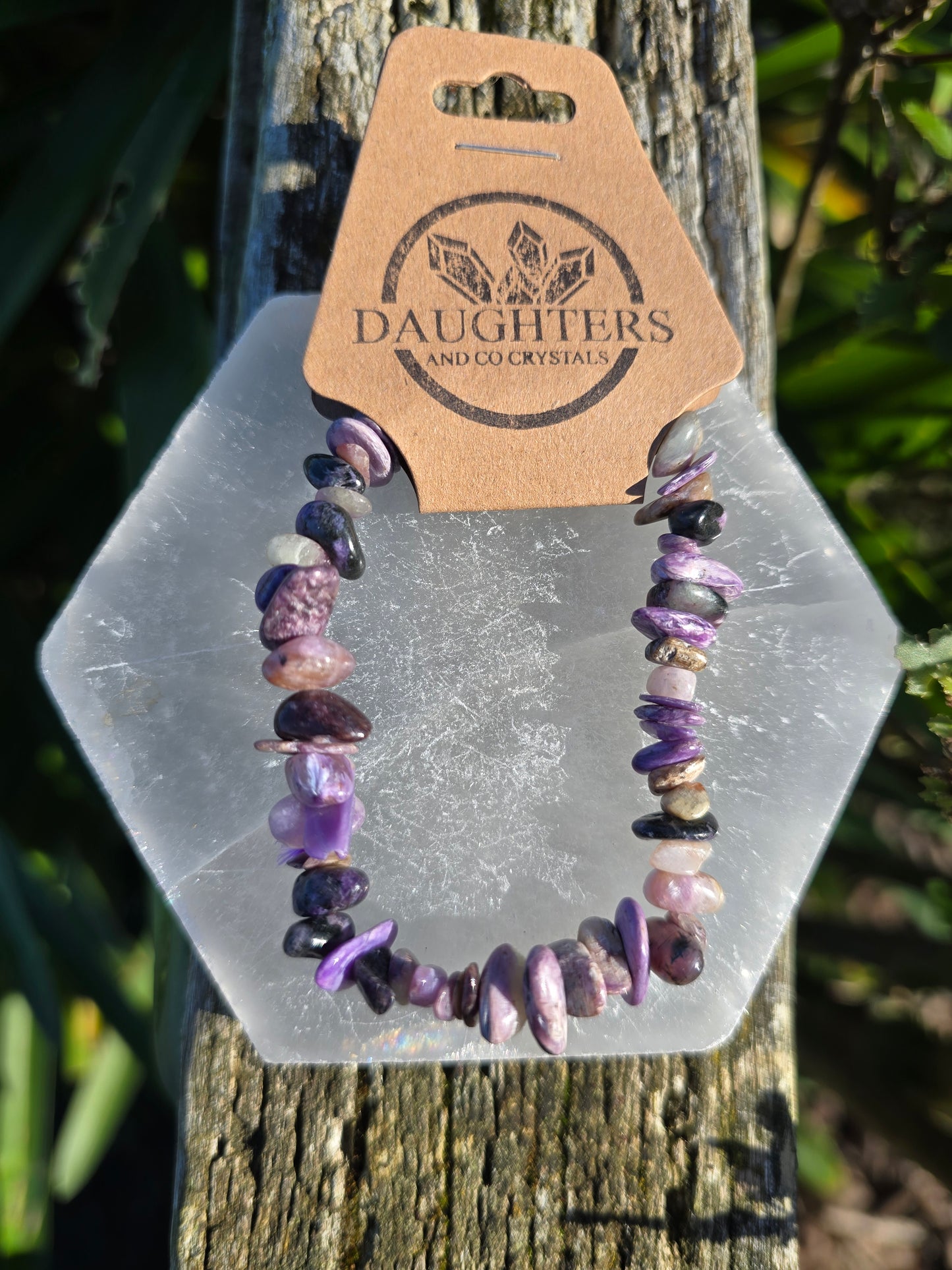 Charoite | Crystal Chip Bracelet