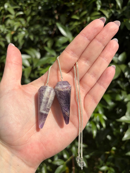 Chevron Amethyst Cone Pendulum