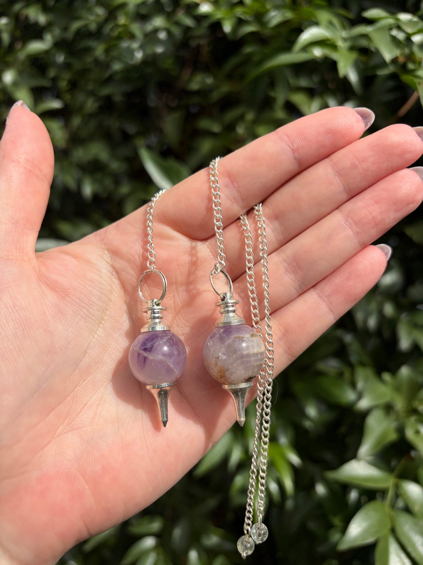 Chevron Amethyst Sphere Pendulum