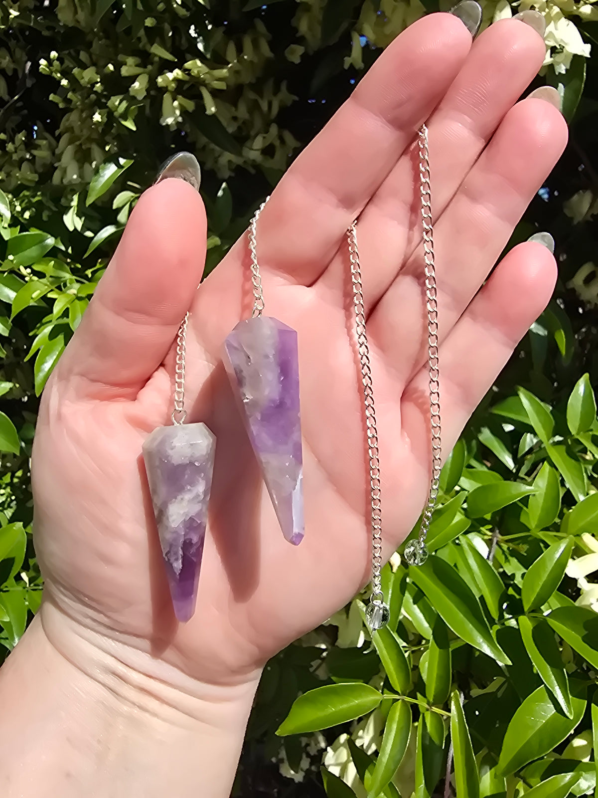 Chevron Amethyst Pendulum