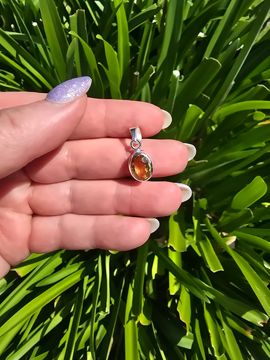 Citrine | Faceted Sterling Silver Pendant A