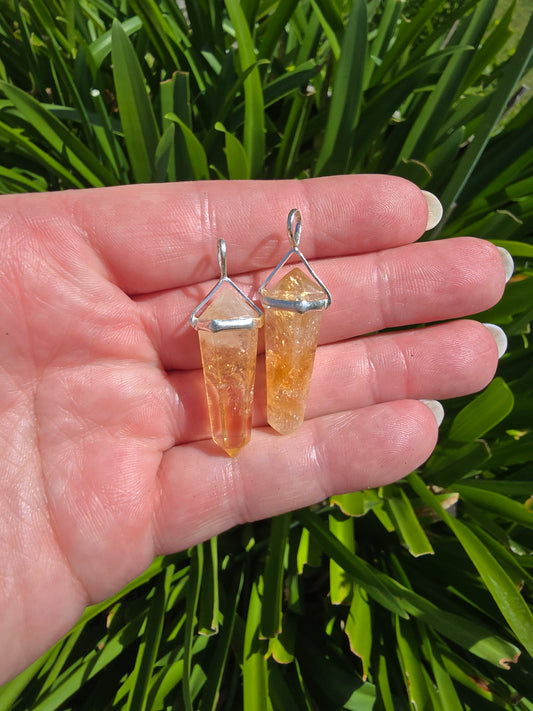 Citrine | Double Terminated Sterling Silver Pendant
