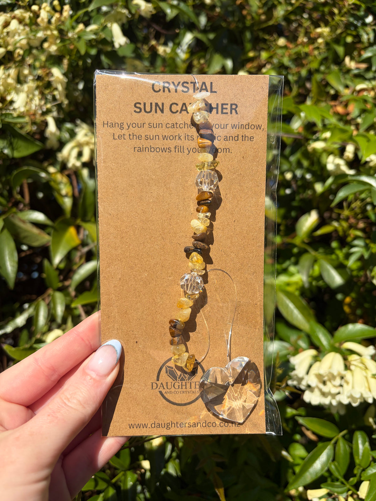 Citrine & Tigers Eye | Heart Sun Catcher