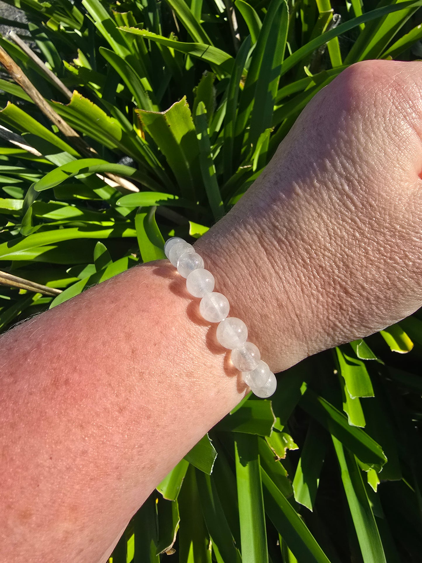Clear Quartz | Round Bead Bracelet
