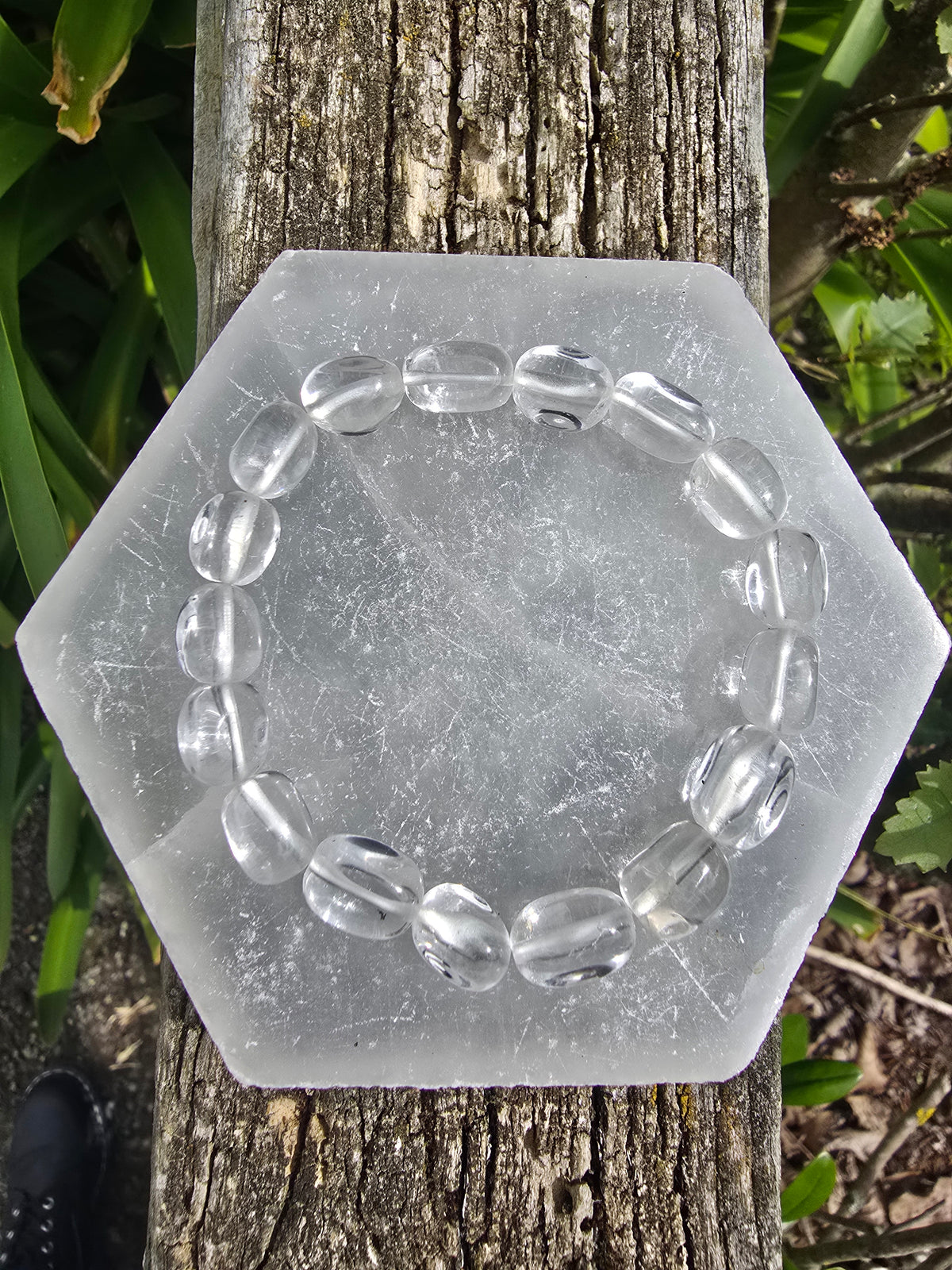 Clear Quartz | Nugget Bead Bracelet 8 mm