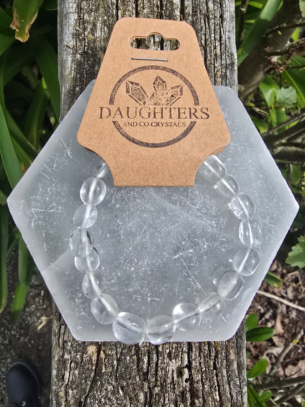 Clear Quartz | Nugget Bead Bracelet 8 mm