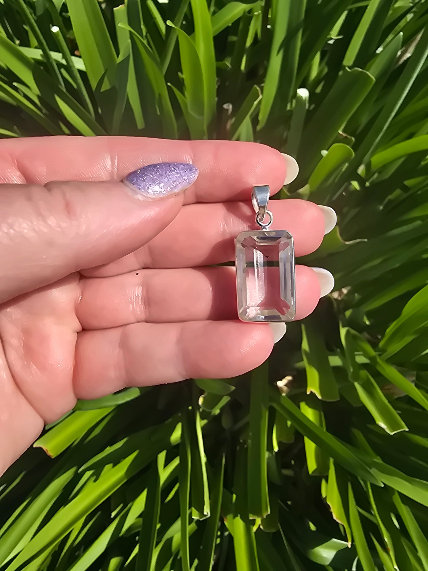 Clear Quartz | Faceted Sterling Silver Pendant A