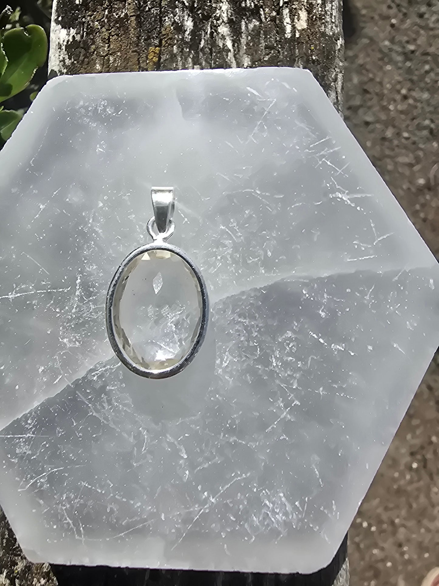 Clear Quartz | Faceted Sterling Silver Pendant B