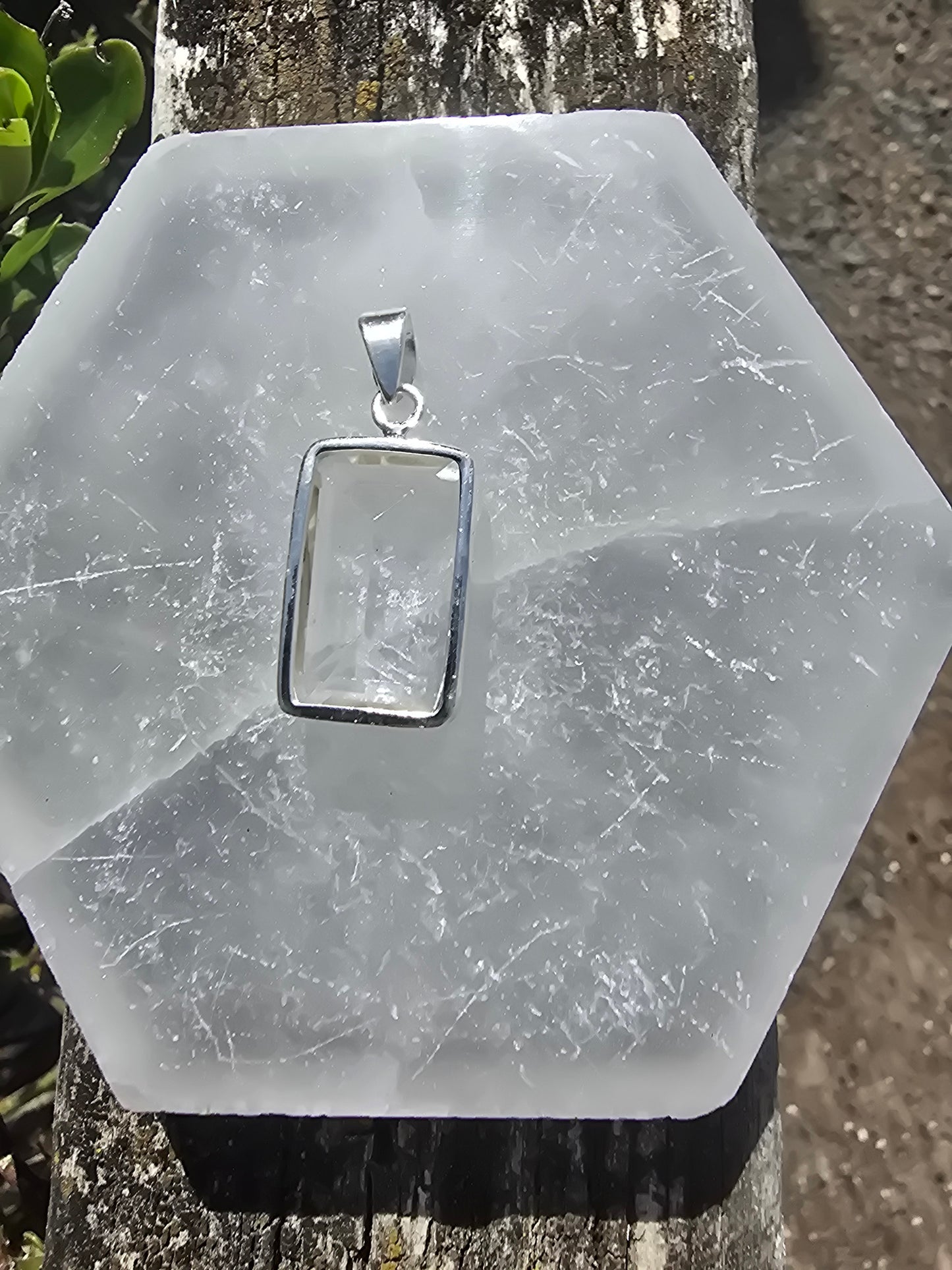 Clear Quartz | Faceted Sterling Silver Pendant A
