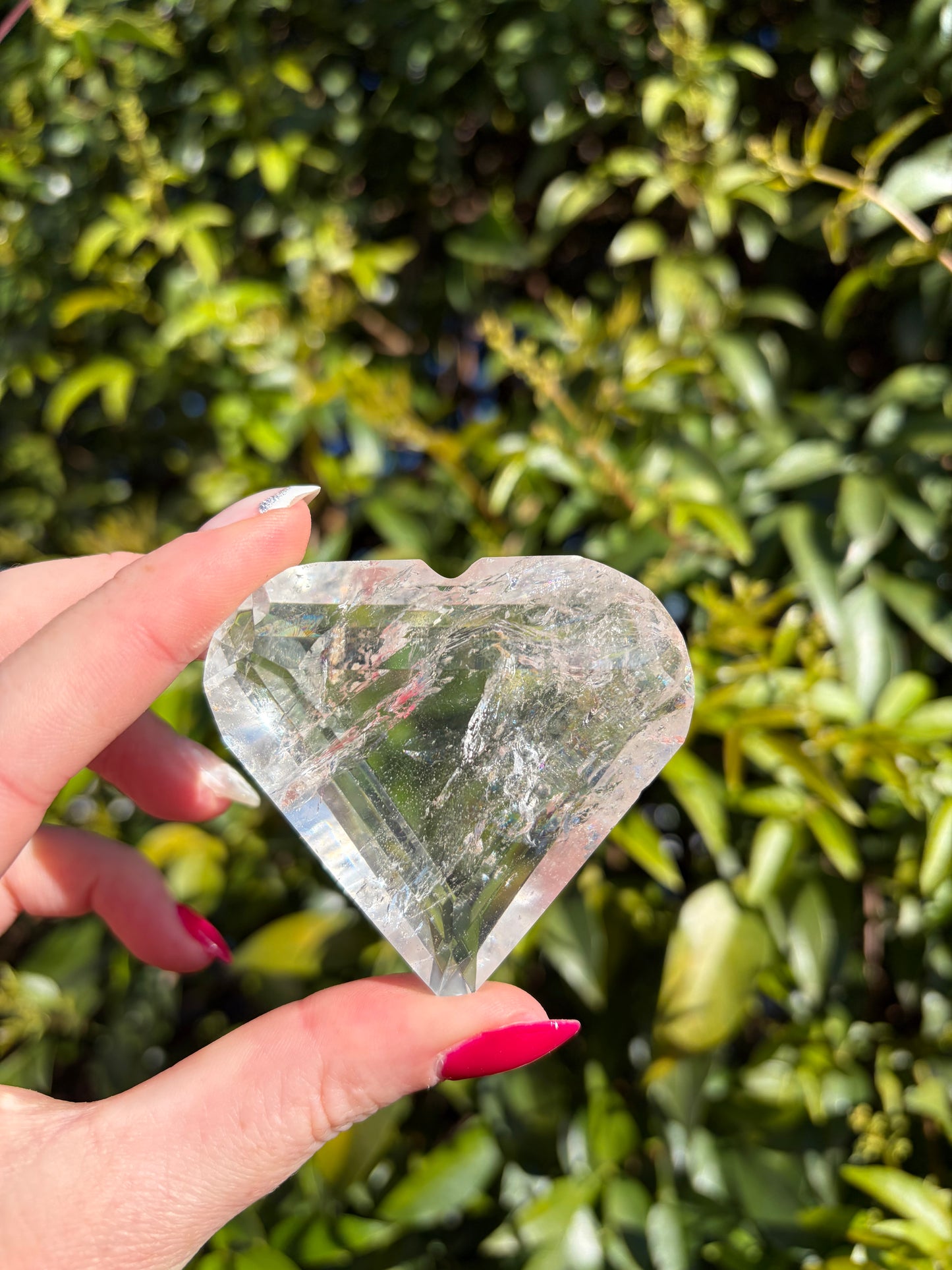 Clear Quartz Faceted Heart A