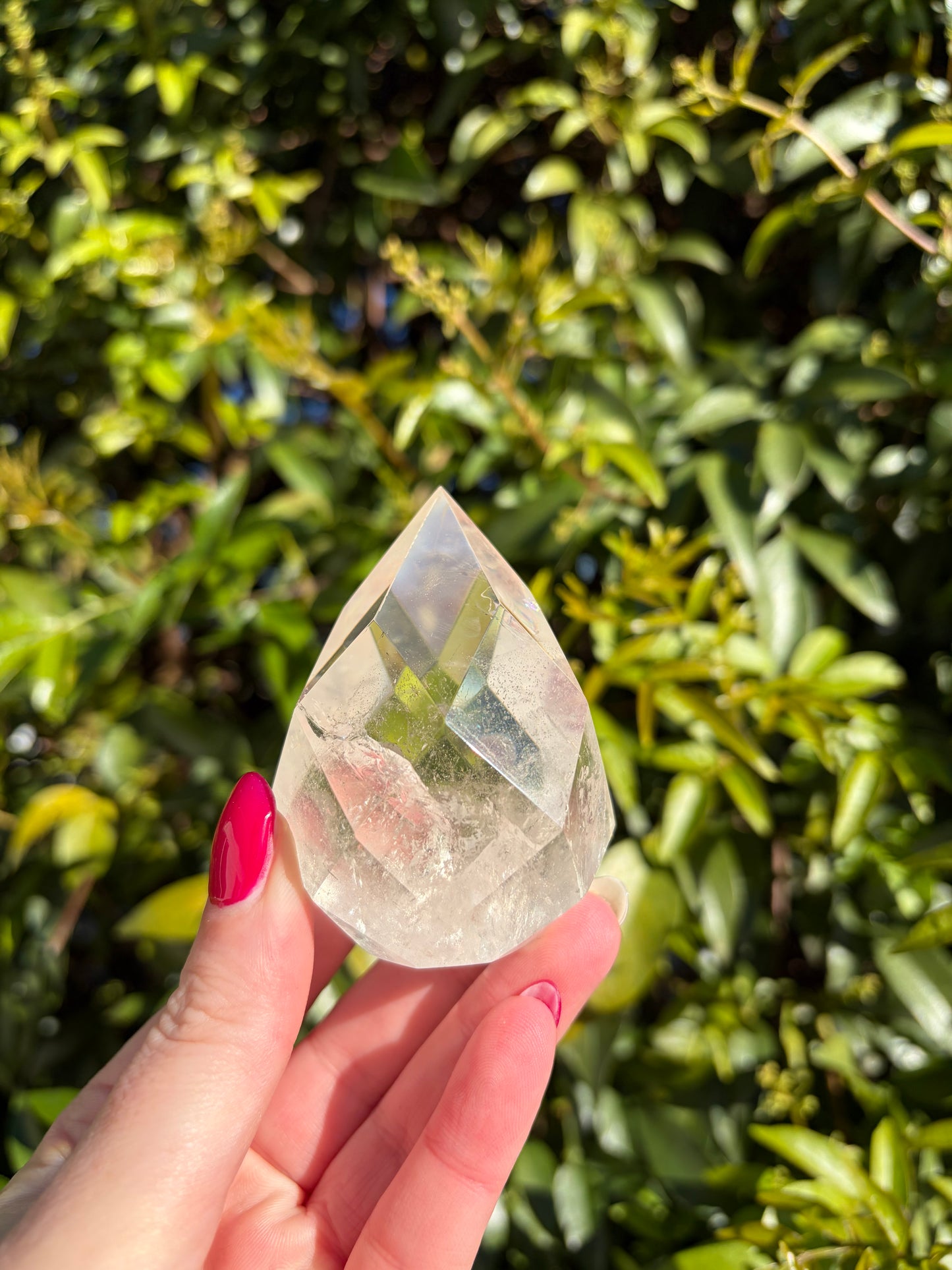 Clear Quartz Faceted Flame A