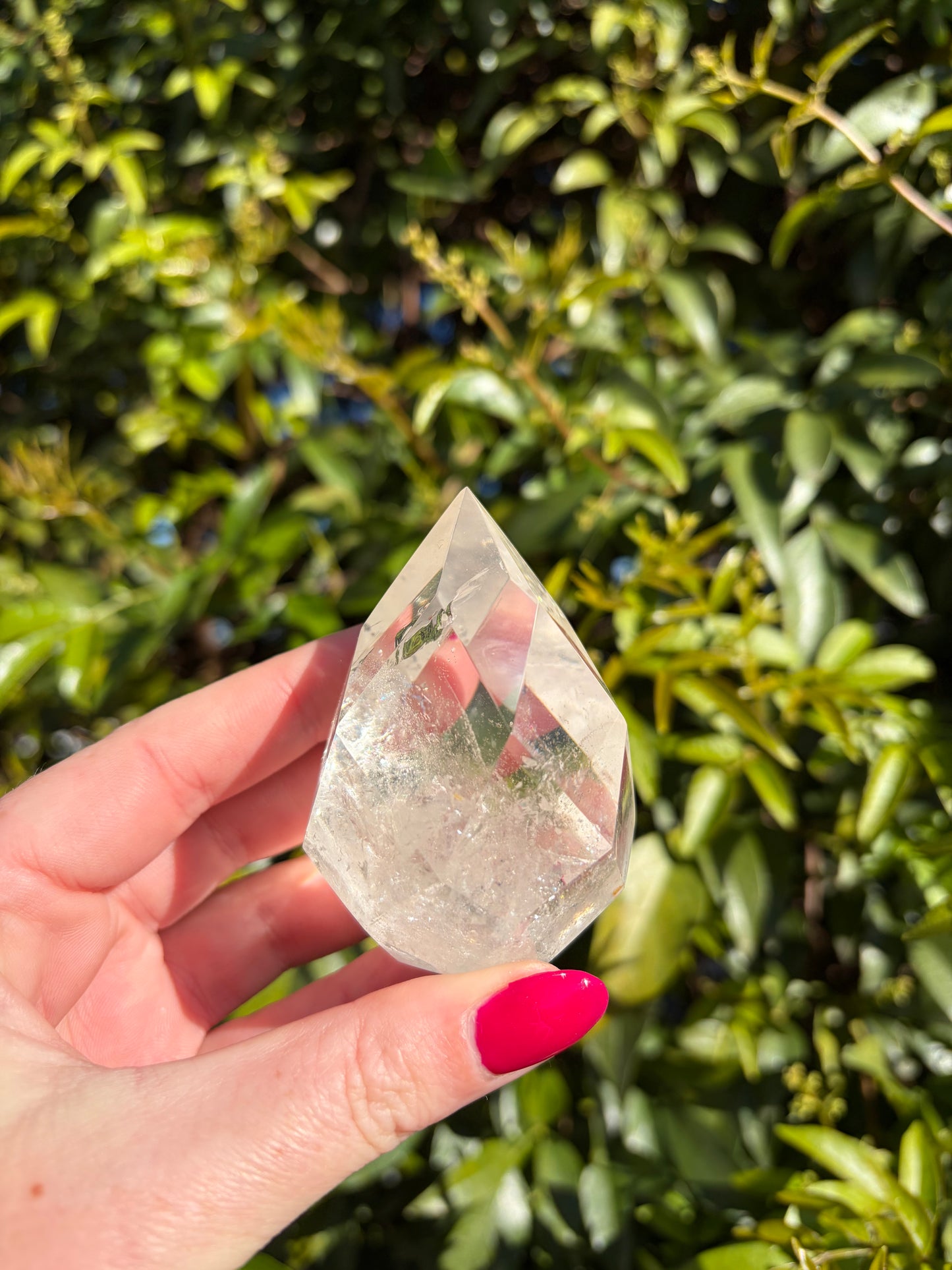 Clear Quartz Faceted Flame A