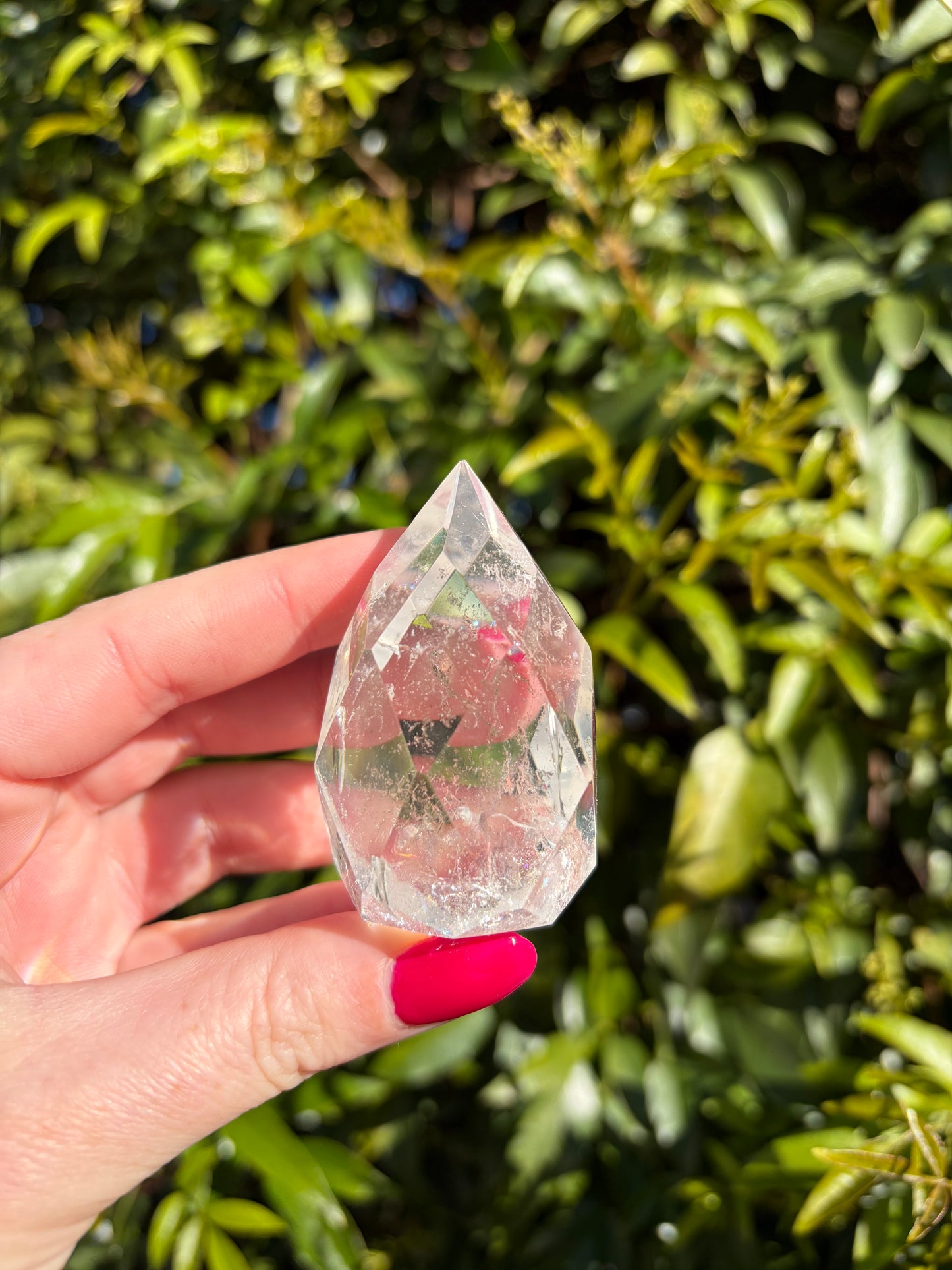 Clear Quartz Faceted Flame B