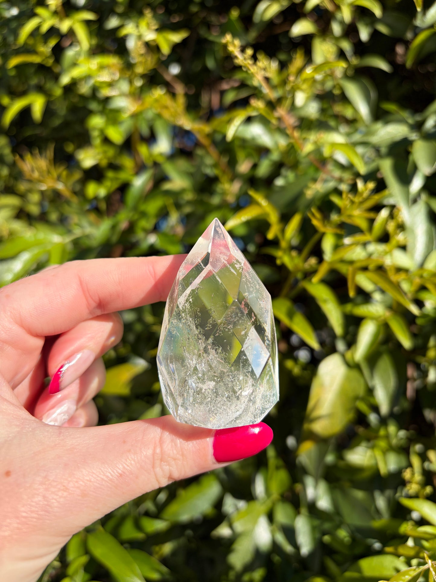 Clear Quartz Faceted Flame B