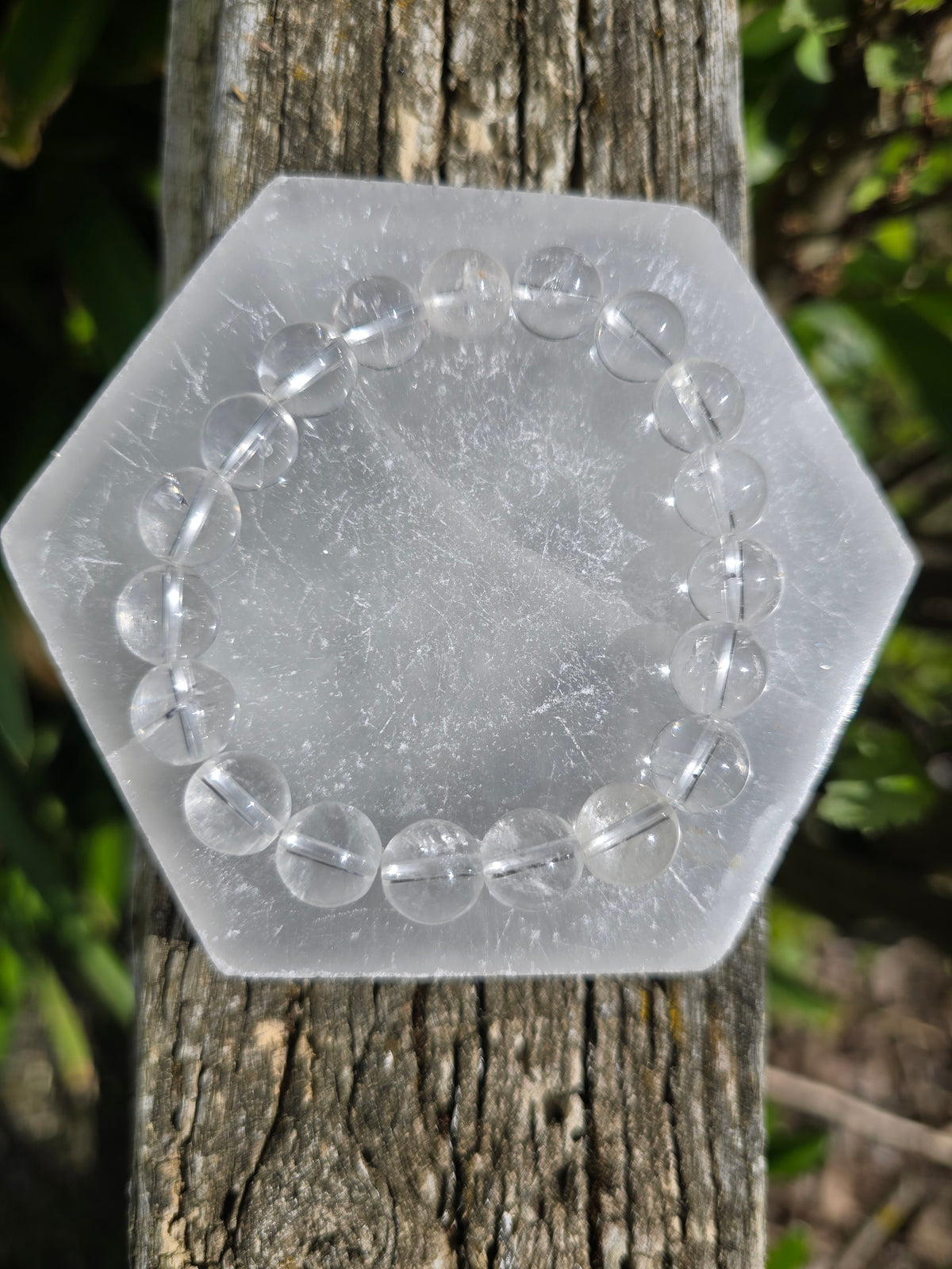Clear Quartz | Round Bead Bracelet 10 mm