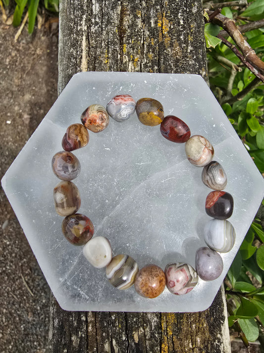 Crazy Lace Agate | Nugget Bead Bracelet