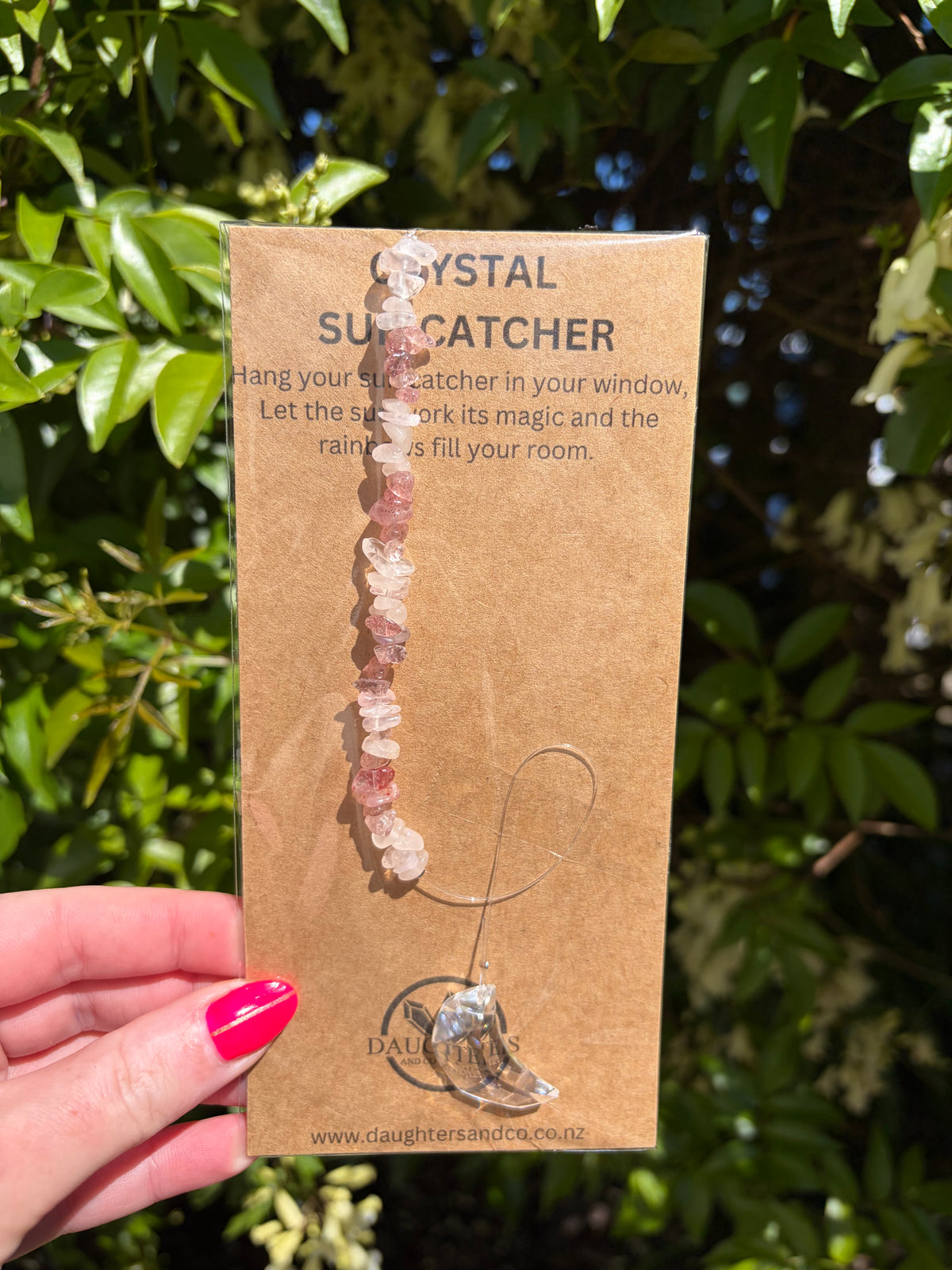Rose Quartz & Strawberry Quartz | Moon Sun Catcher