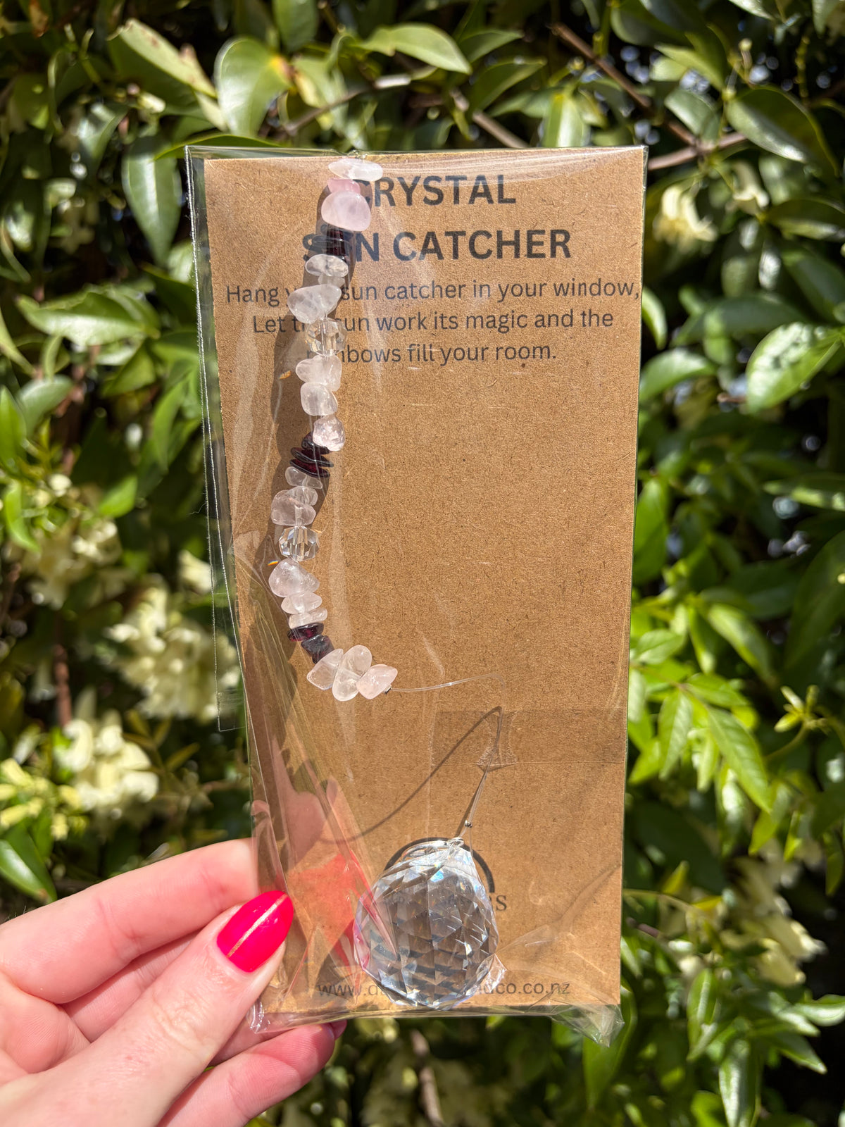 Rose Quartz & Garnet | Sphere Sun Catcher