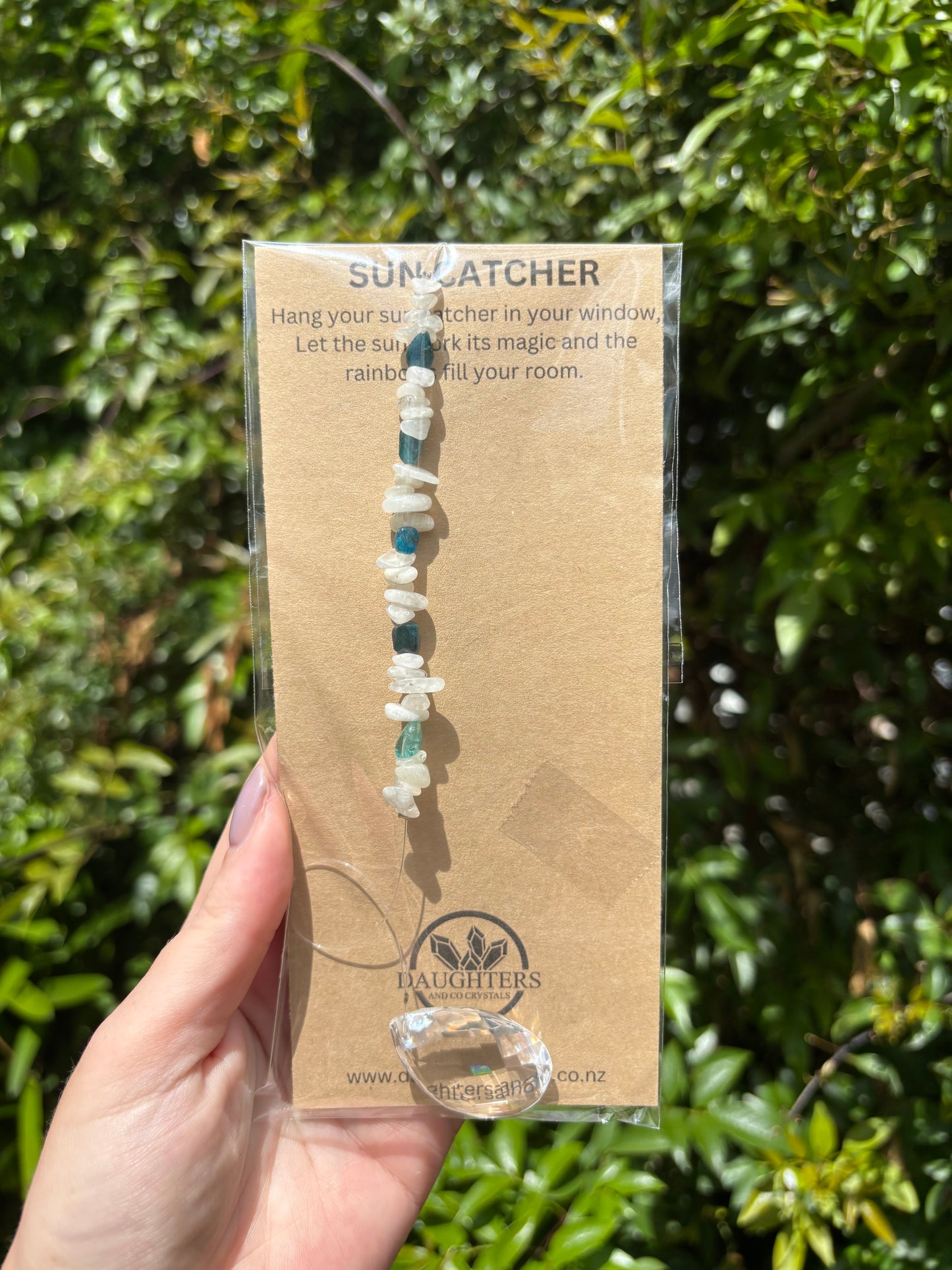 Moonstone & Apatite | Tear Drop Sun Catcher