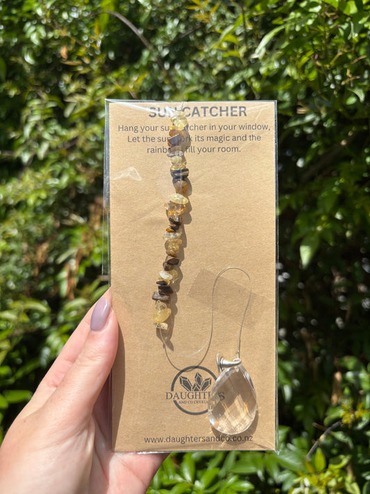 Citrine & Tigers Eye | Tear Drop Sun Catcher