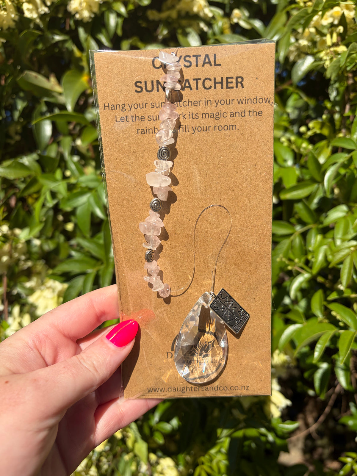 Rose Quartz | Tear Drop Sun Catcher