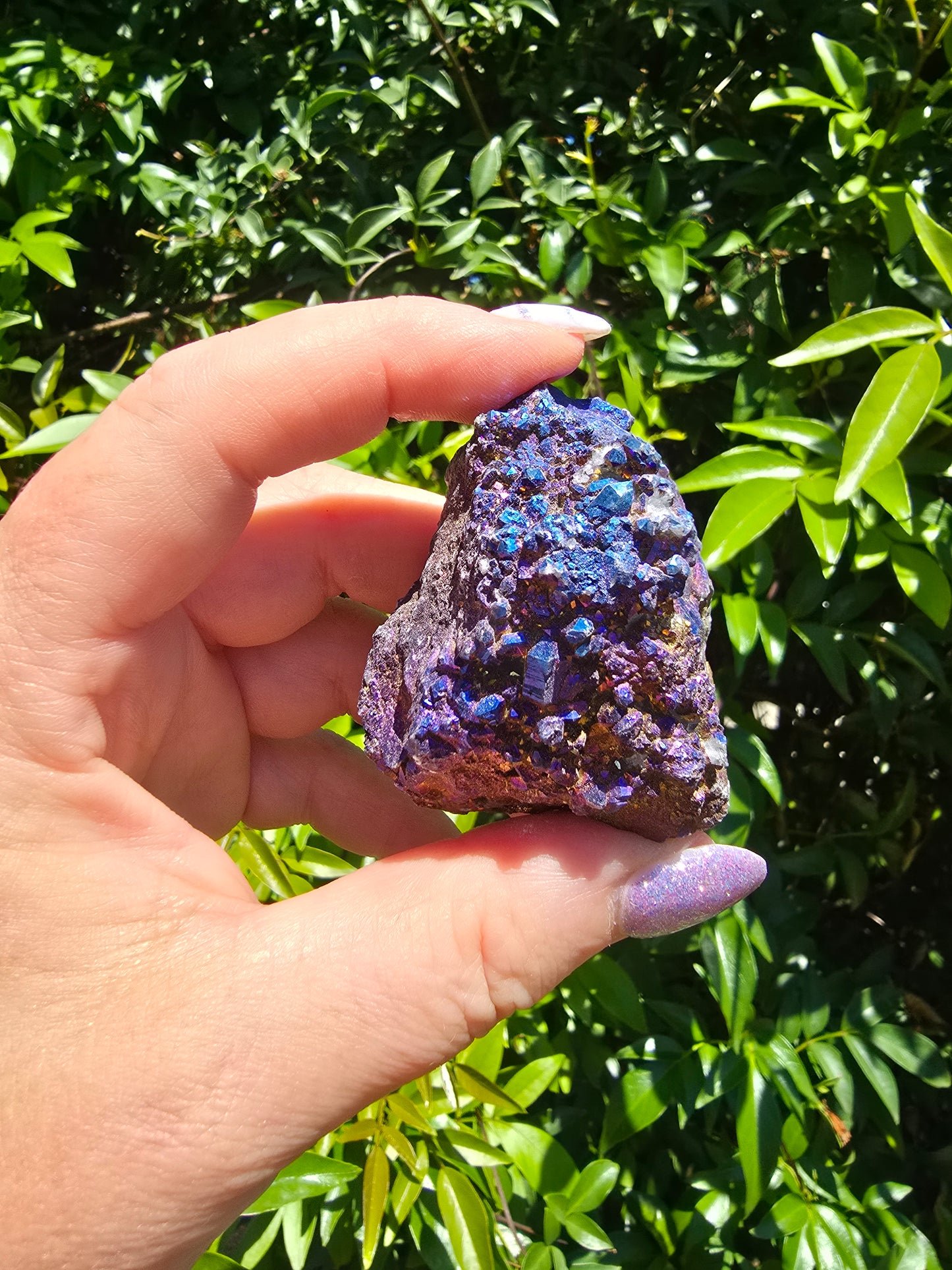 Dark Blue Aura Quartz Cluster A