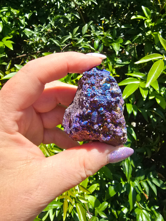 Dark Blue Aura Quartz Cluster A