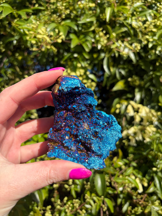 Dark Blue Aura Quartz Cluster C