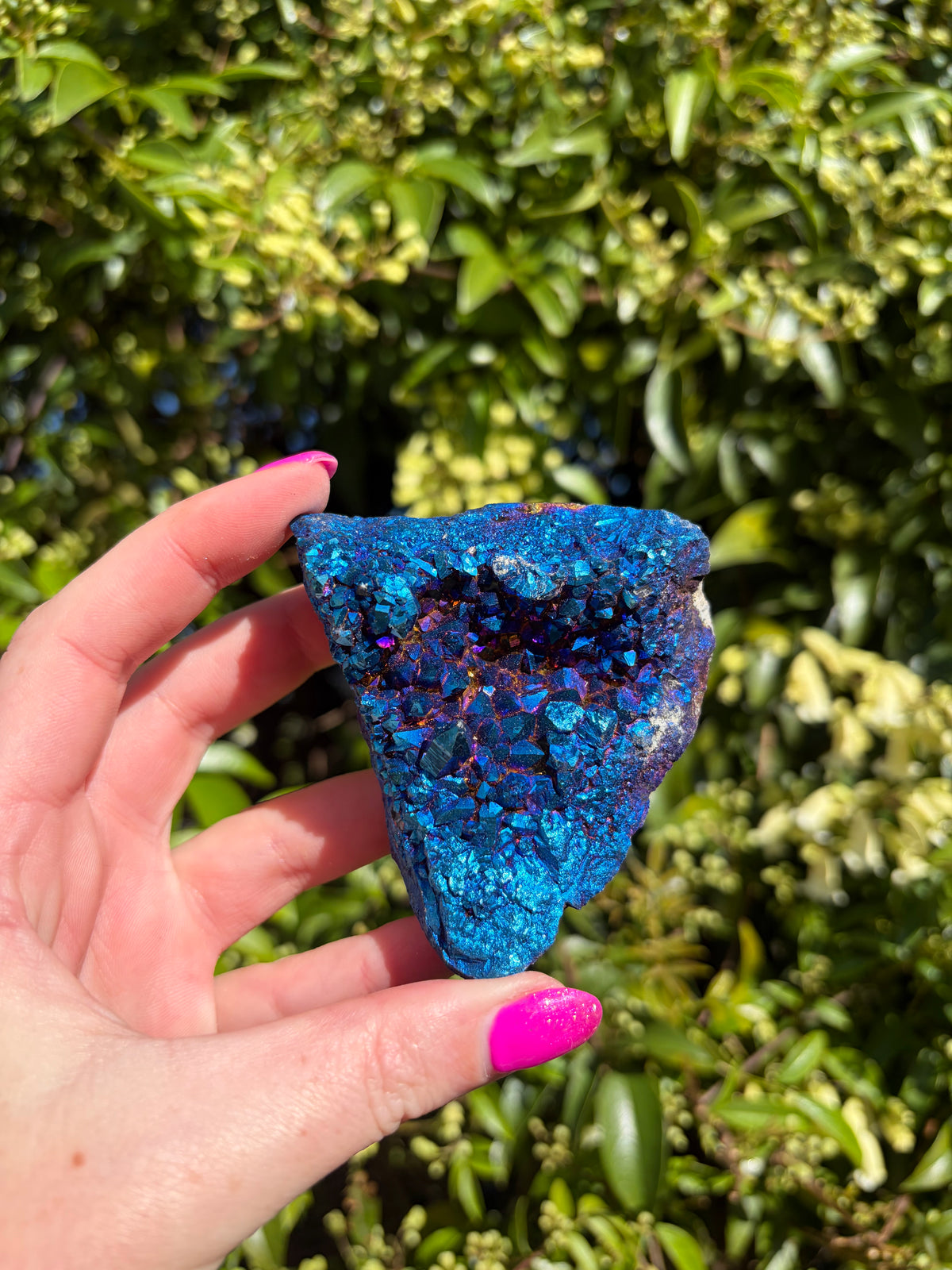 Dark Blue Aura Quartz Cluster D