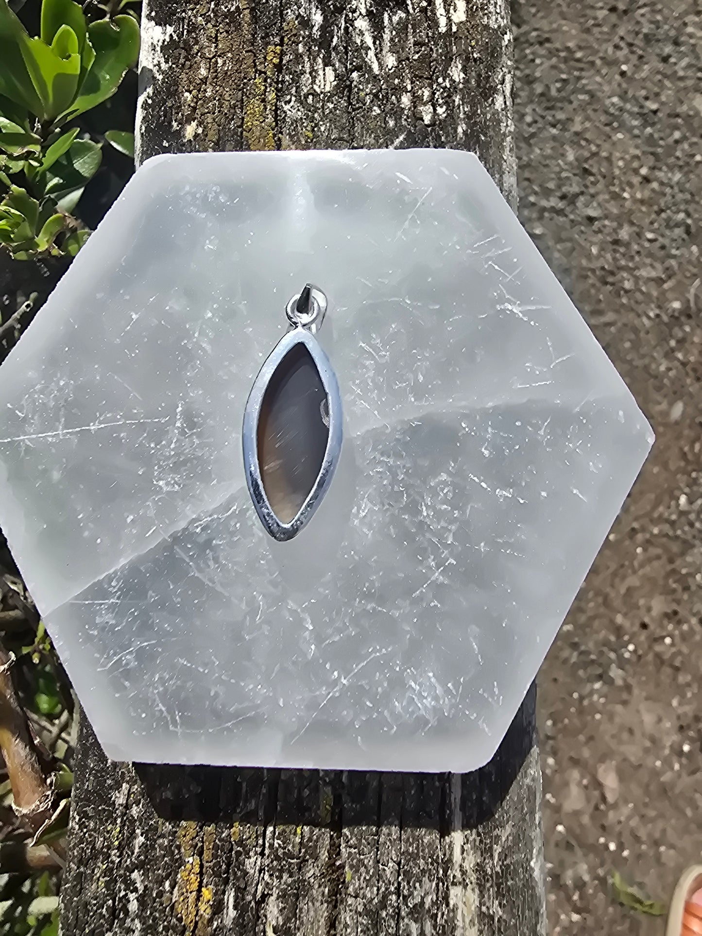 Dark Sunstone | Polished Sterling Silver Pendant A