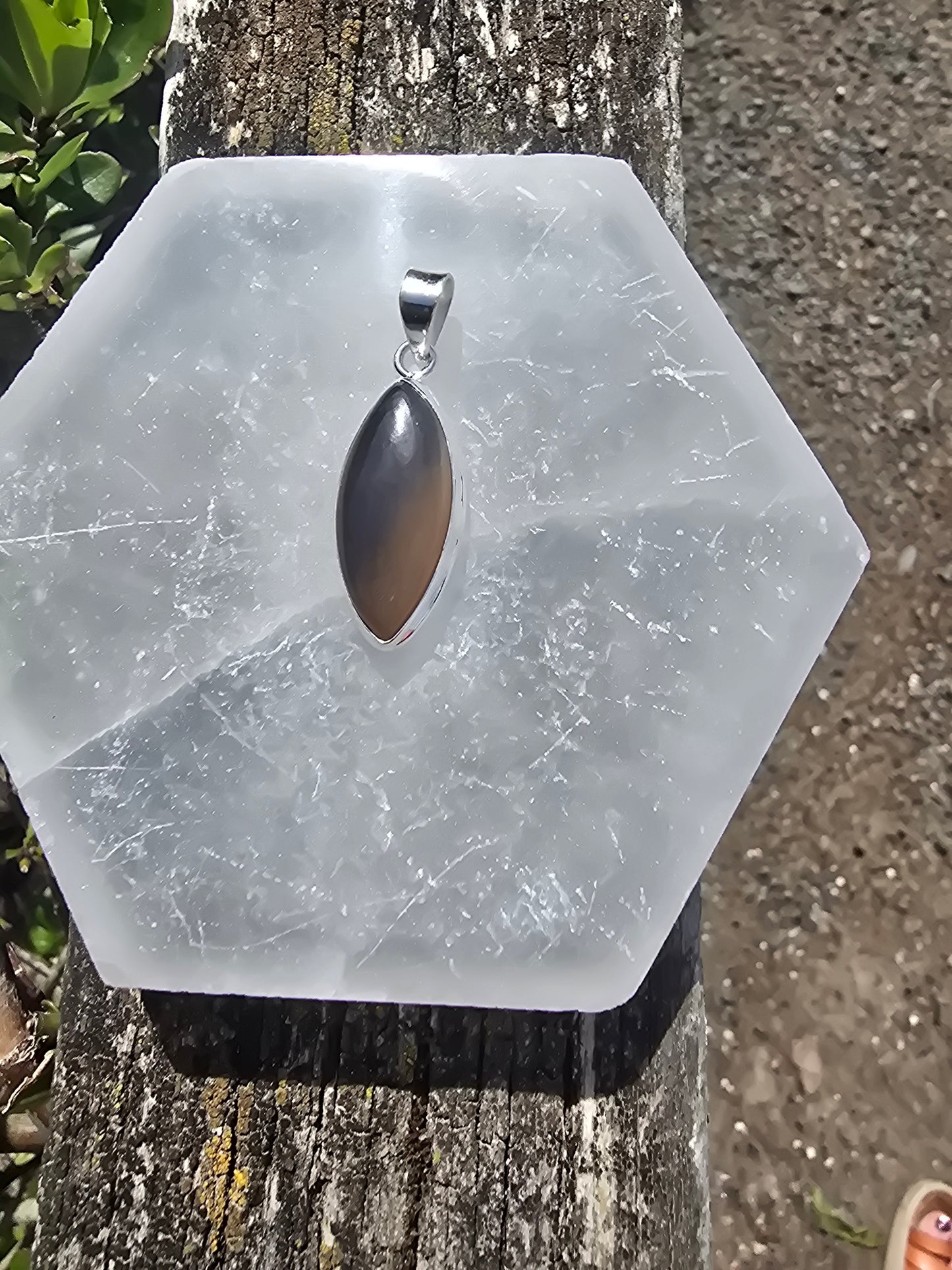 Dark Sunstone | Polished Sterling Silver Pendant A