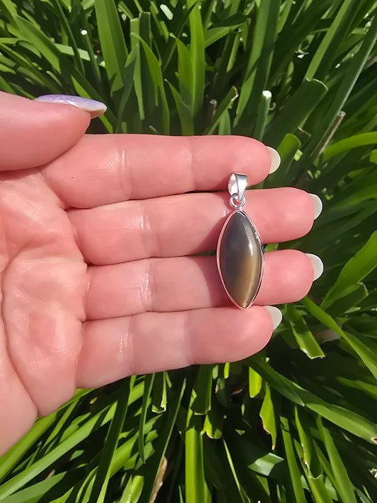 Dark Sunstone | Polished Sterling Silver Pendant A