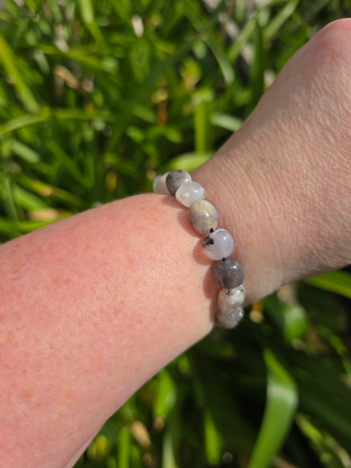 Dendritic Agate | Nugget Bead Bracelet 8 mm
