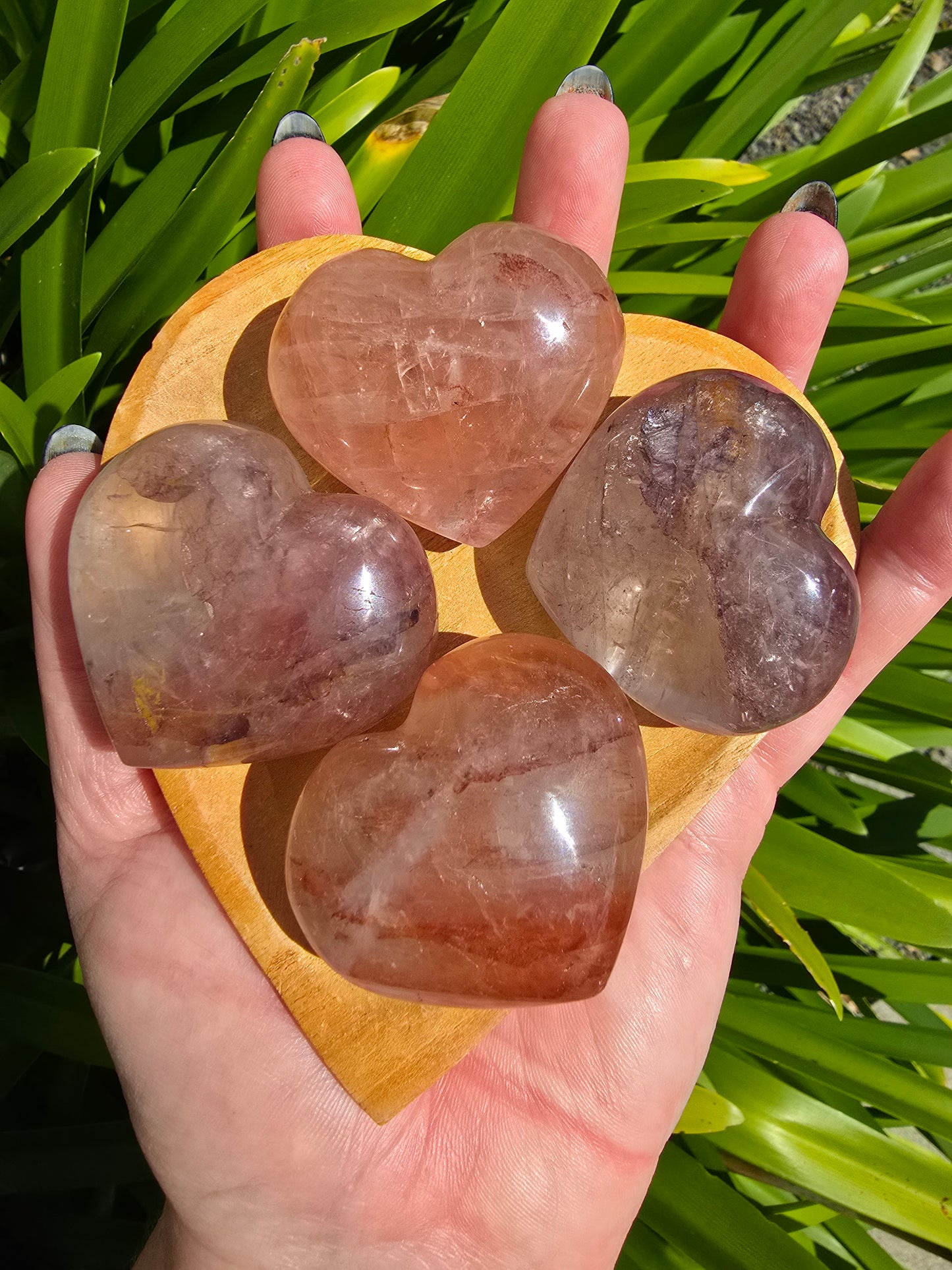 Fire Quartz Large Heart