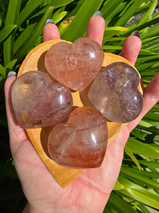 Fire Quartz Large Heart