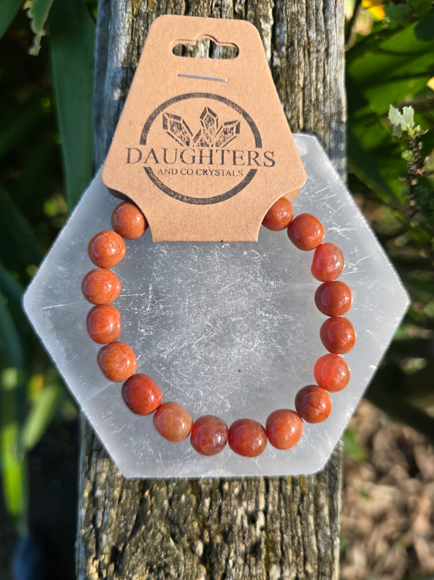 Fire Agate | Nugget Bead Bracelet 8 mm