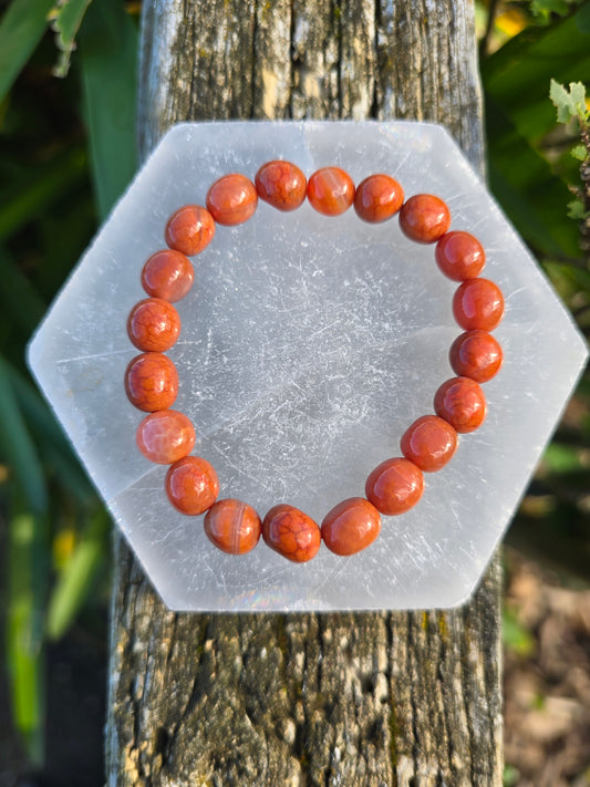 Fire Agate | Nugget Bead Bracelet 8 mm