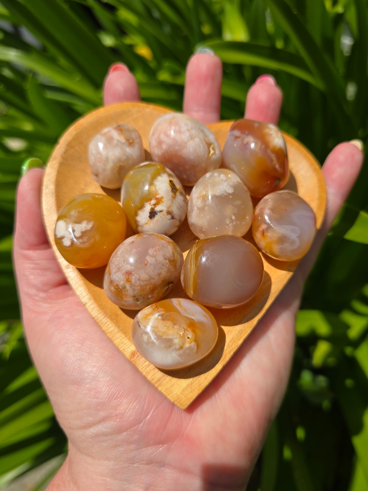 Flower Agate Tumbled Stone