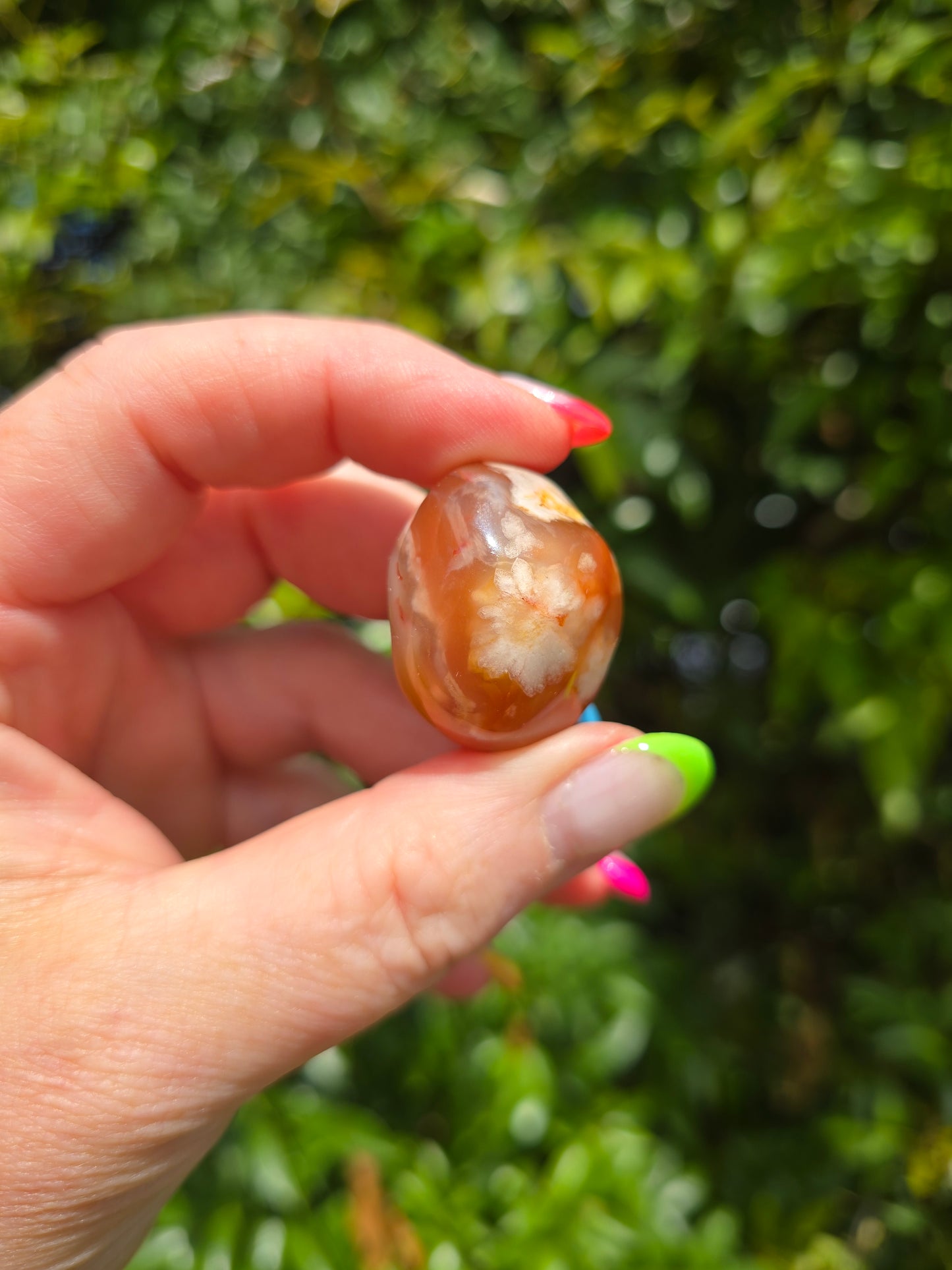 Flower Agate Tumbled Stone