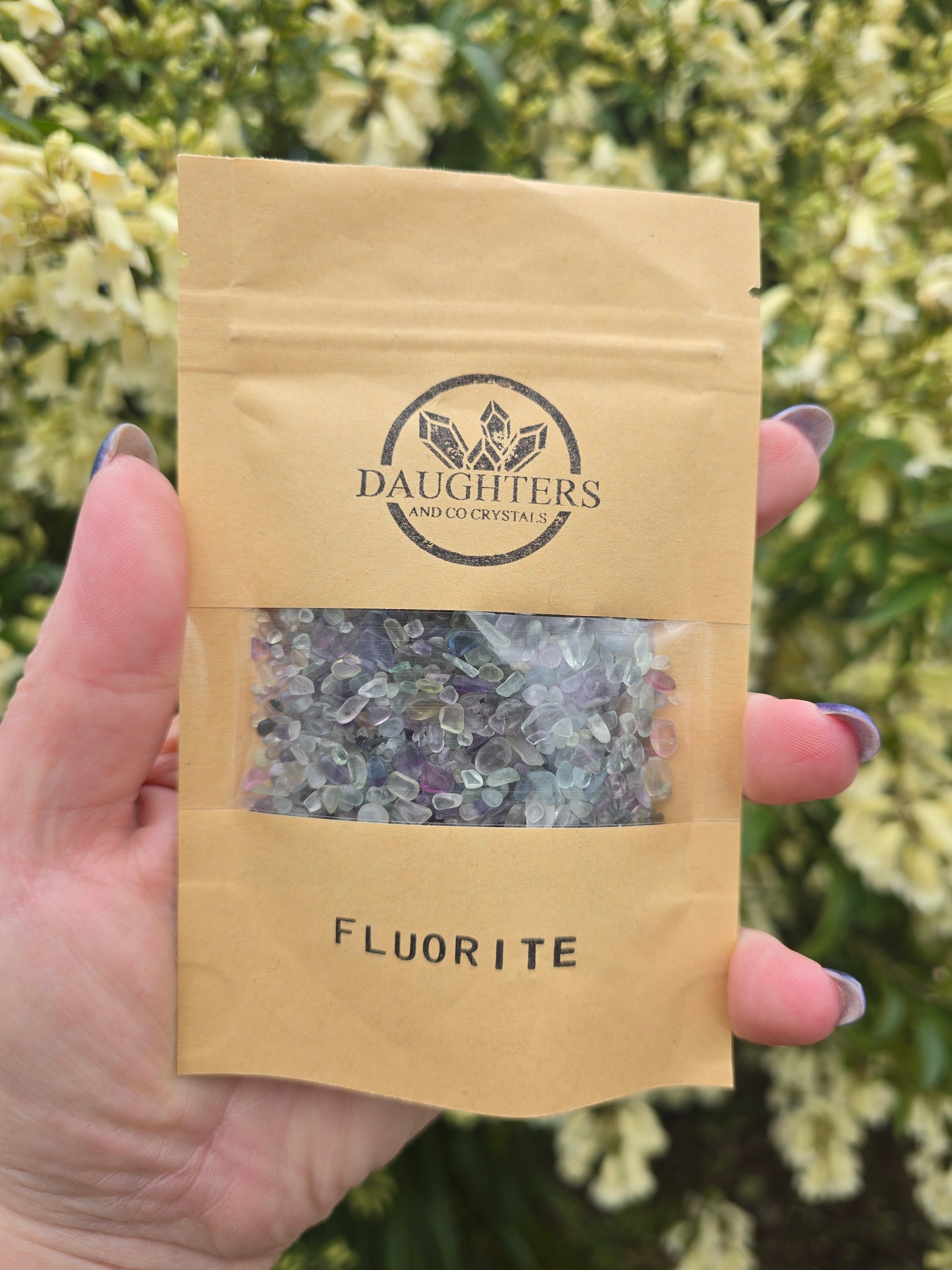 Rainbow Fluorite Crystal Chip 100 gms Bag