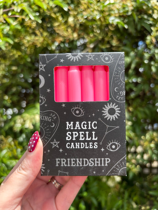 Pink FRIENDSHIP Magic Spell Candles x12