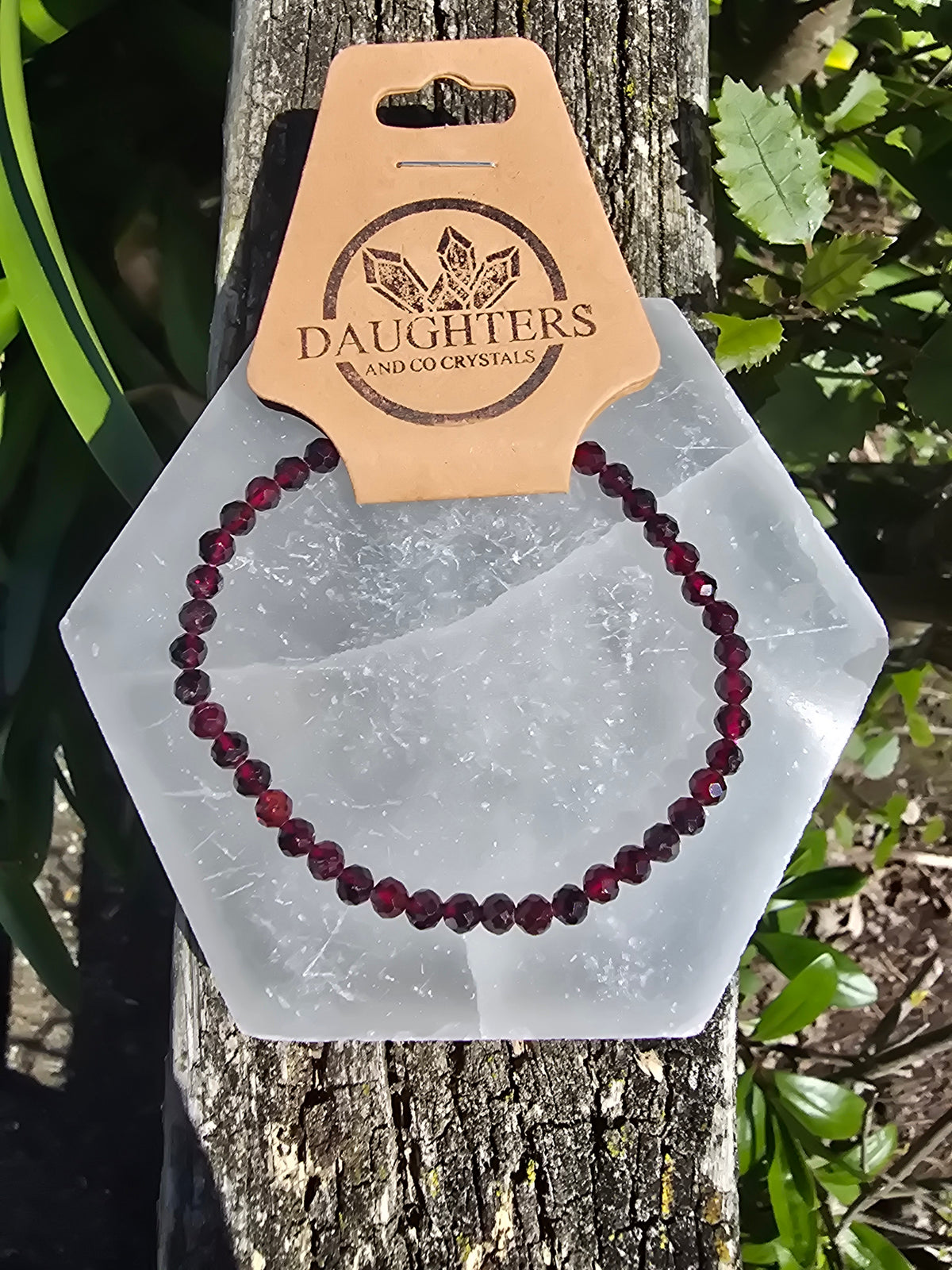 Garnet | Faceted Bead Bracelet 4 mm