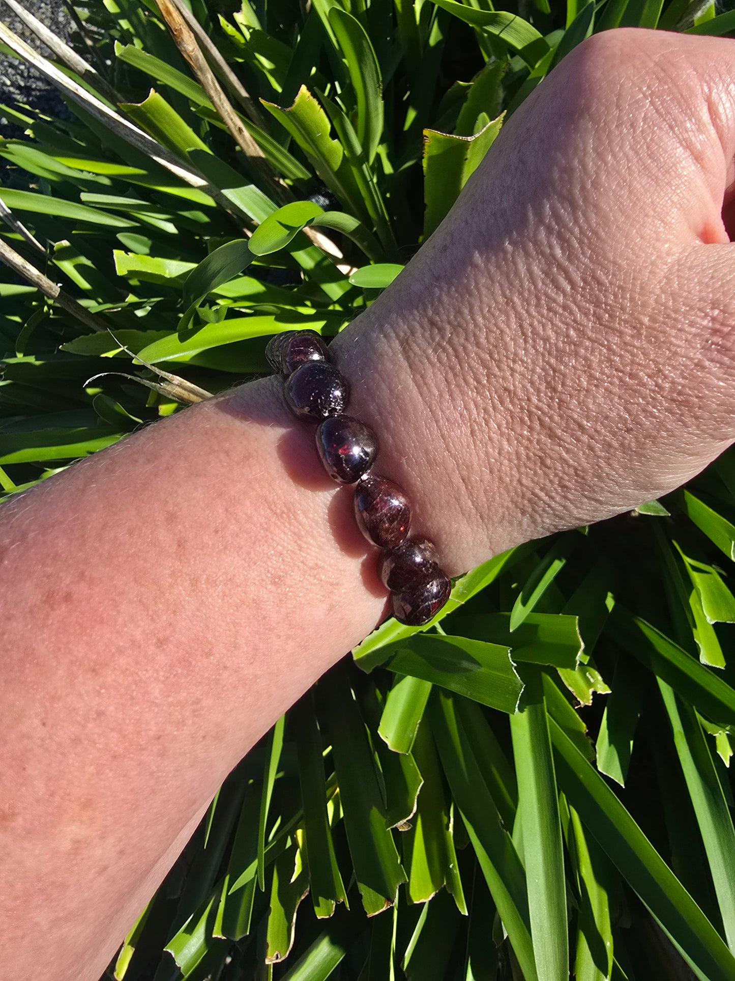 Garnet | Large Nugget Bead Bracelet