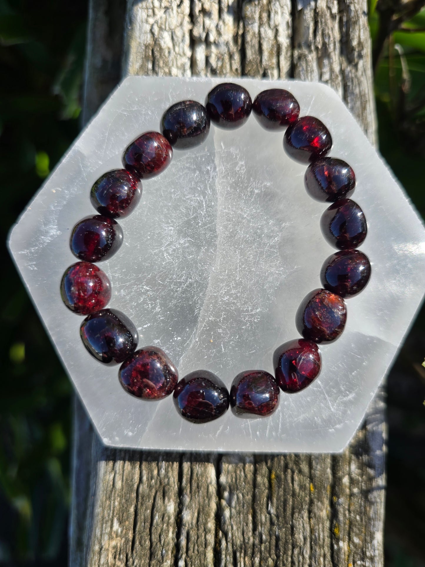 Garnet | Large Nugget Bead Bracelet